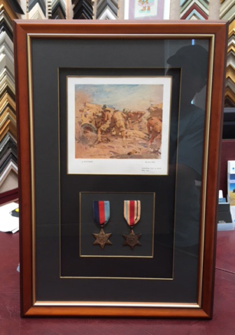 framed war medals
